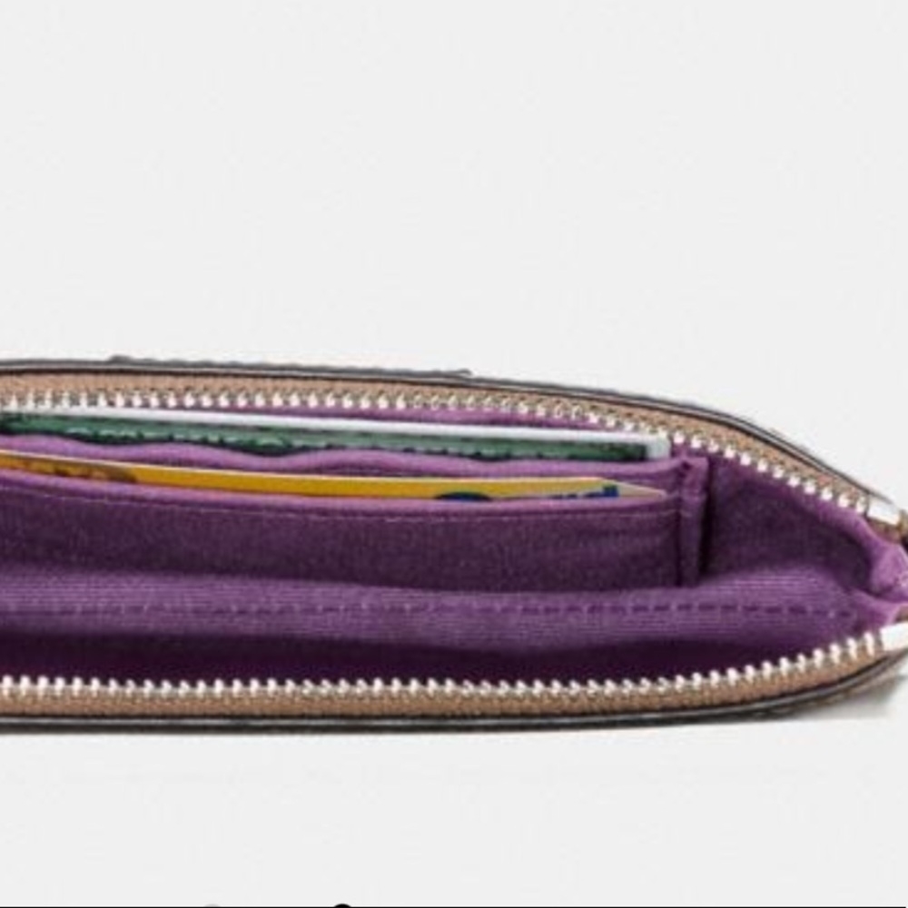 Coach Corner Zip Wristlet In Signature Canvas - Picture 4 of 16